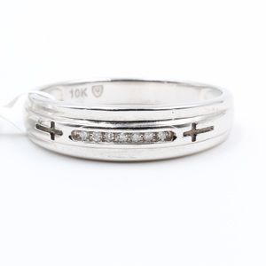 Accessories - Mens 10K White Gold Diamond Wedding Ring Band NEW Accessories - Mens 10K White Gold Diamond Wedding Ring Band NEW